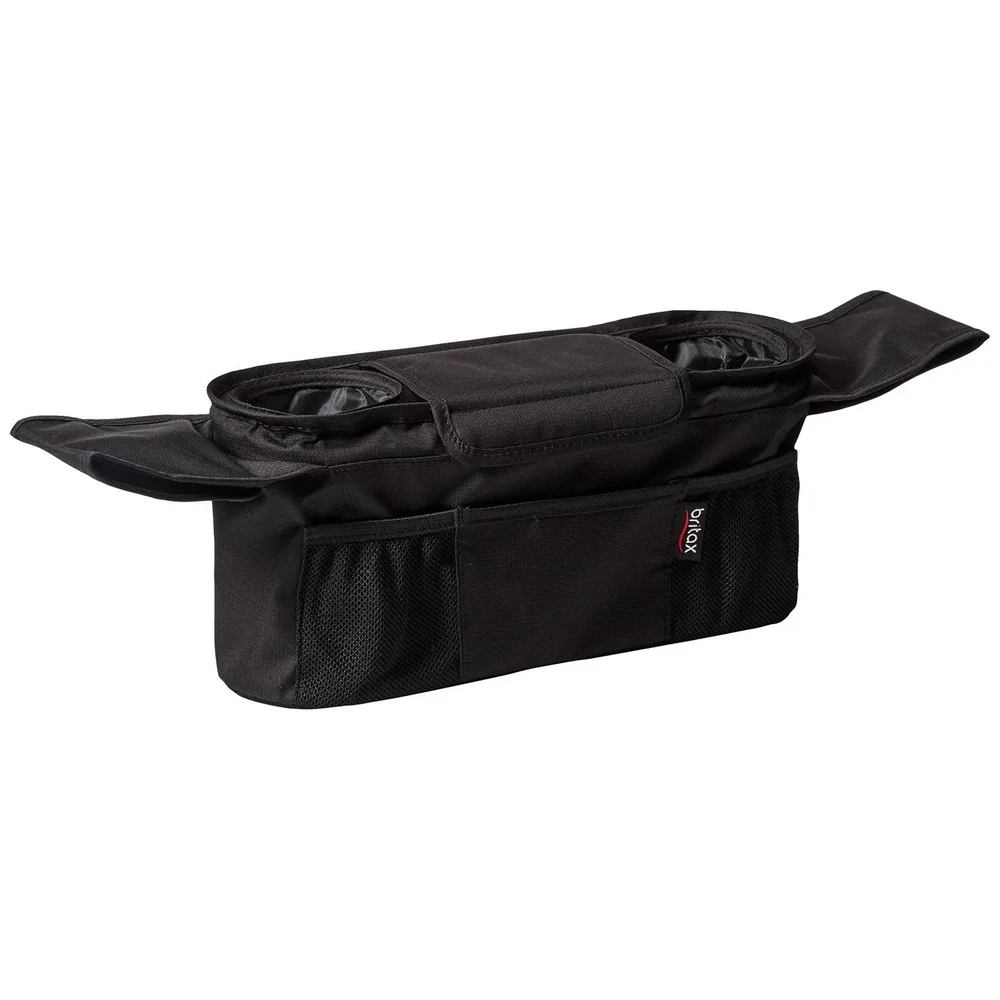 Britax Stroller Organizer Black Universal Fit Insulated Cup Holders Mesh Pockets